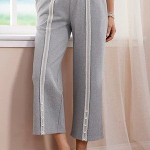 Soft Surroundings Carmen Knit Crop Pants NWT, Heather Grey PS 6/8